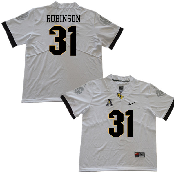 Men #31 Aaron Robinson UCF Knights College Football Jerseys Sale-White